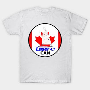 laser class sailboat on flag Canada T-Shirt